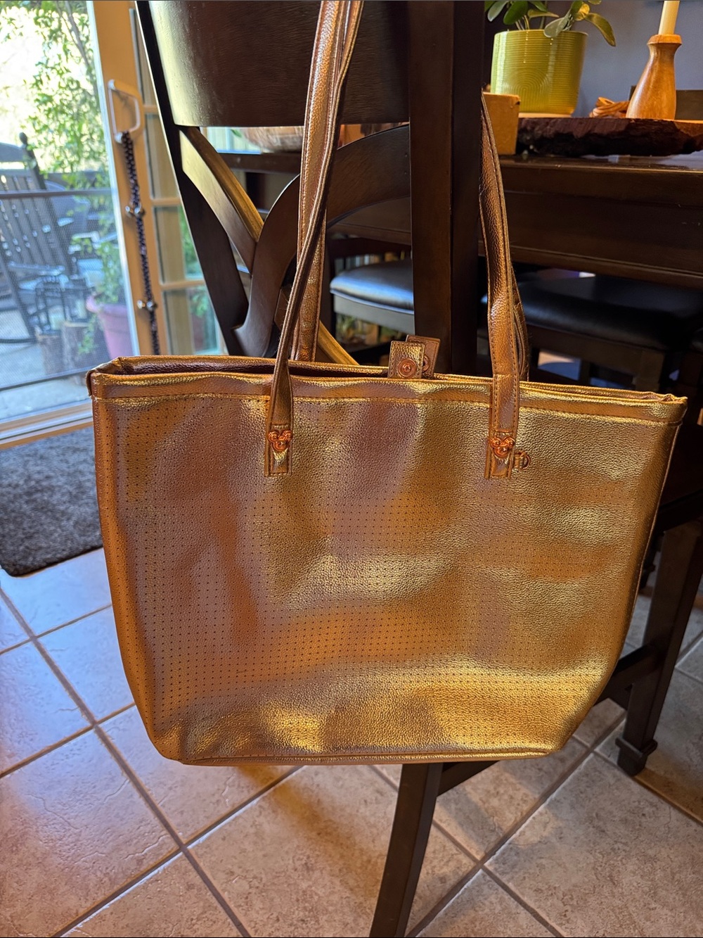 Metallic Rose Gold Tote Bag - Disney